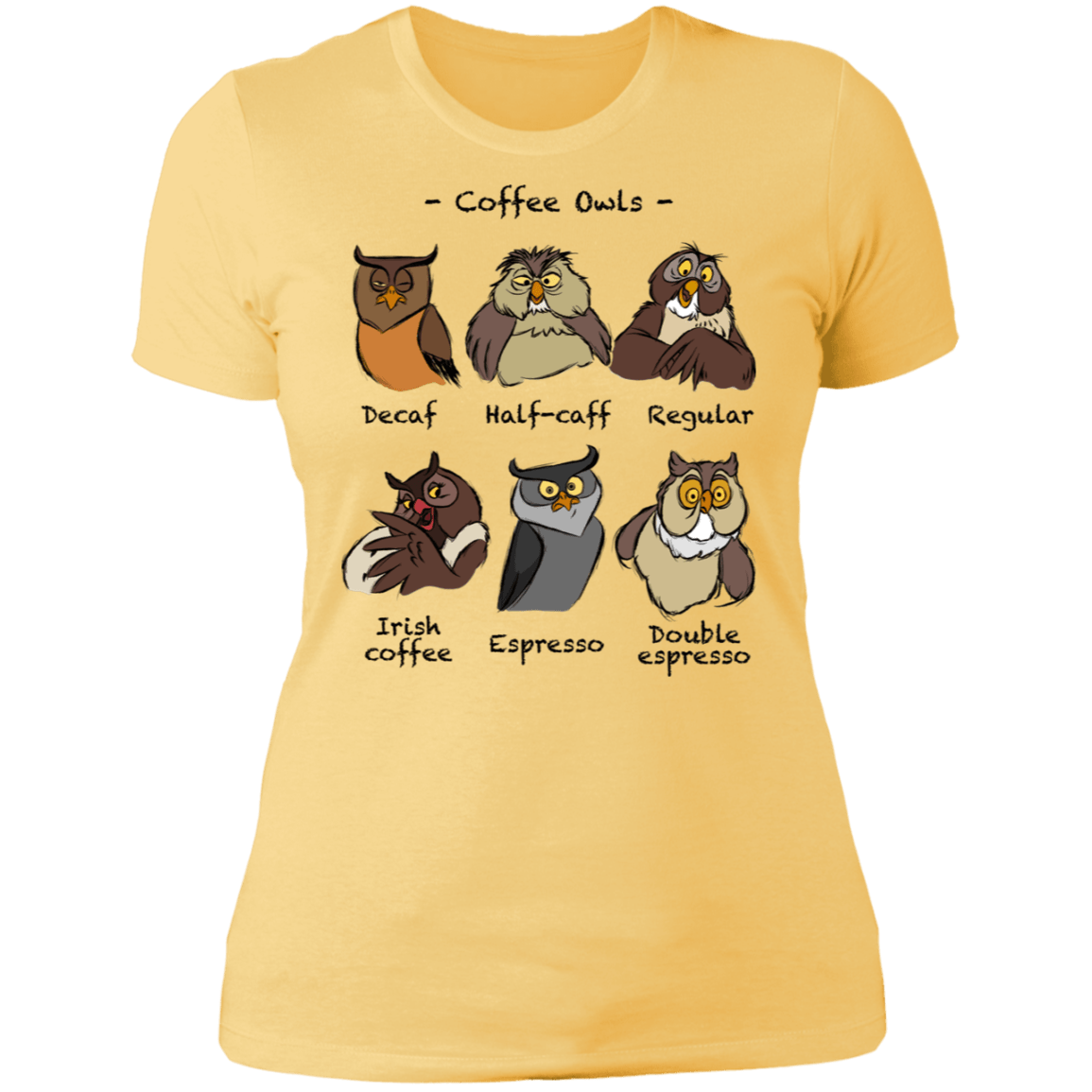T-Shirts Banana Cream/ / S Coffee Owls Women's Premium T-Shirt