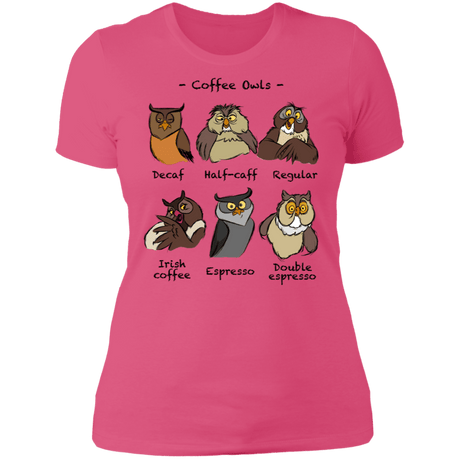 T-Shirts Hot Pink / S Coffee Owls Women's Premium T-Shirt