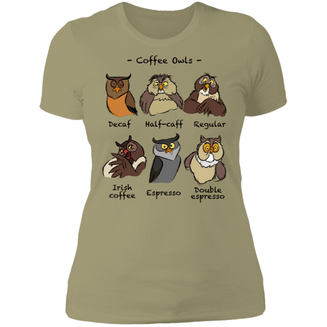 T-Shirts Light Olive / S Coffee Owls Women's Premium T-Shirt