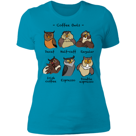 T-Shirts Turquoise / S Coffee Owls Women's Premium T-Shirt