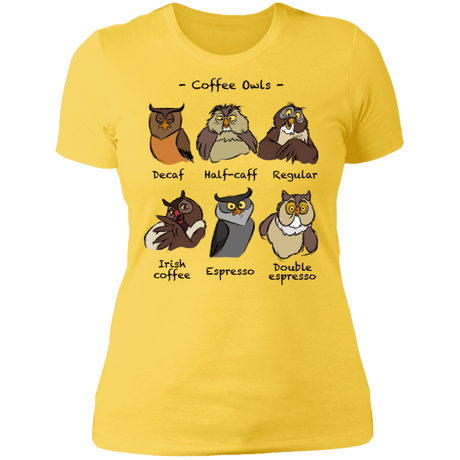 T-Shirts Vibrant Yellow / S Coffee Owls Women's Premium T-Shirt