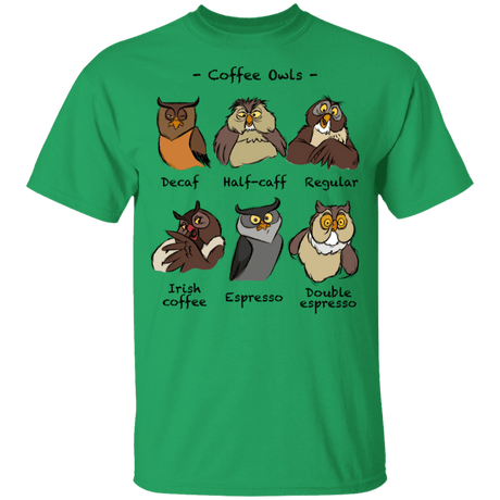 T-Shirts Irish Green / YXS Coffee Owls Youth T-Shirt