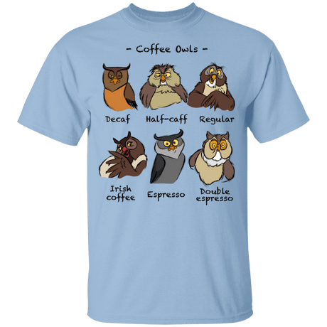 T-Shirts Light Blue / YXS Coffee Owls Youth T-Shirt