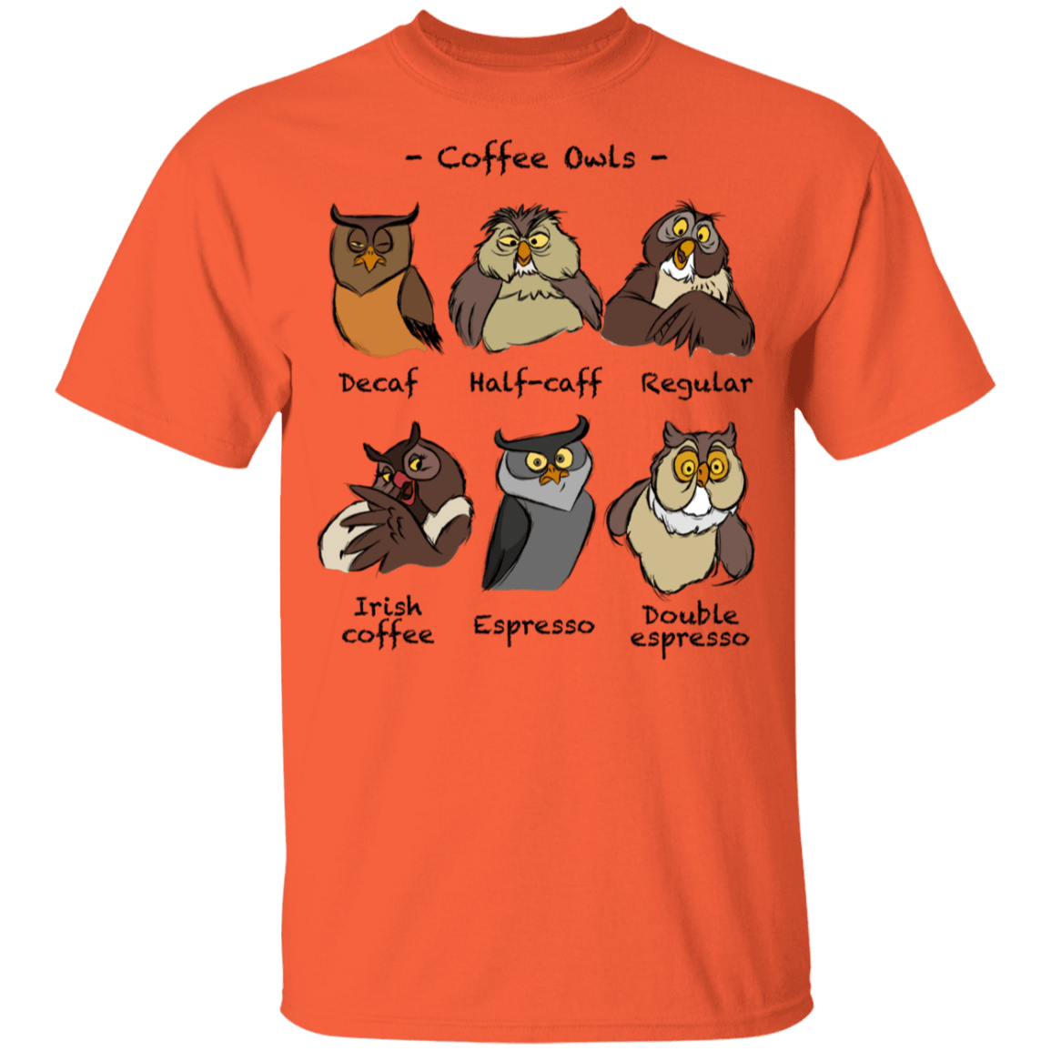 T-Shirts Orange / YXS Coffee Owls Youth T-Shirt
