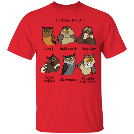 T-Shirts Red / YXS Coffee Owls Youth T-Shirt
