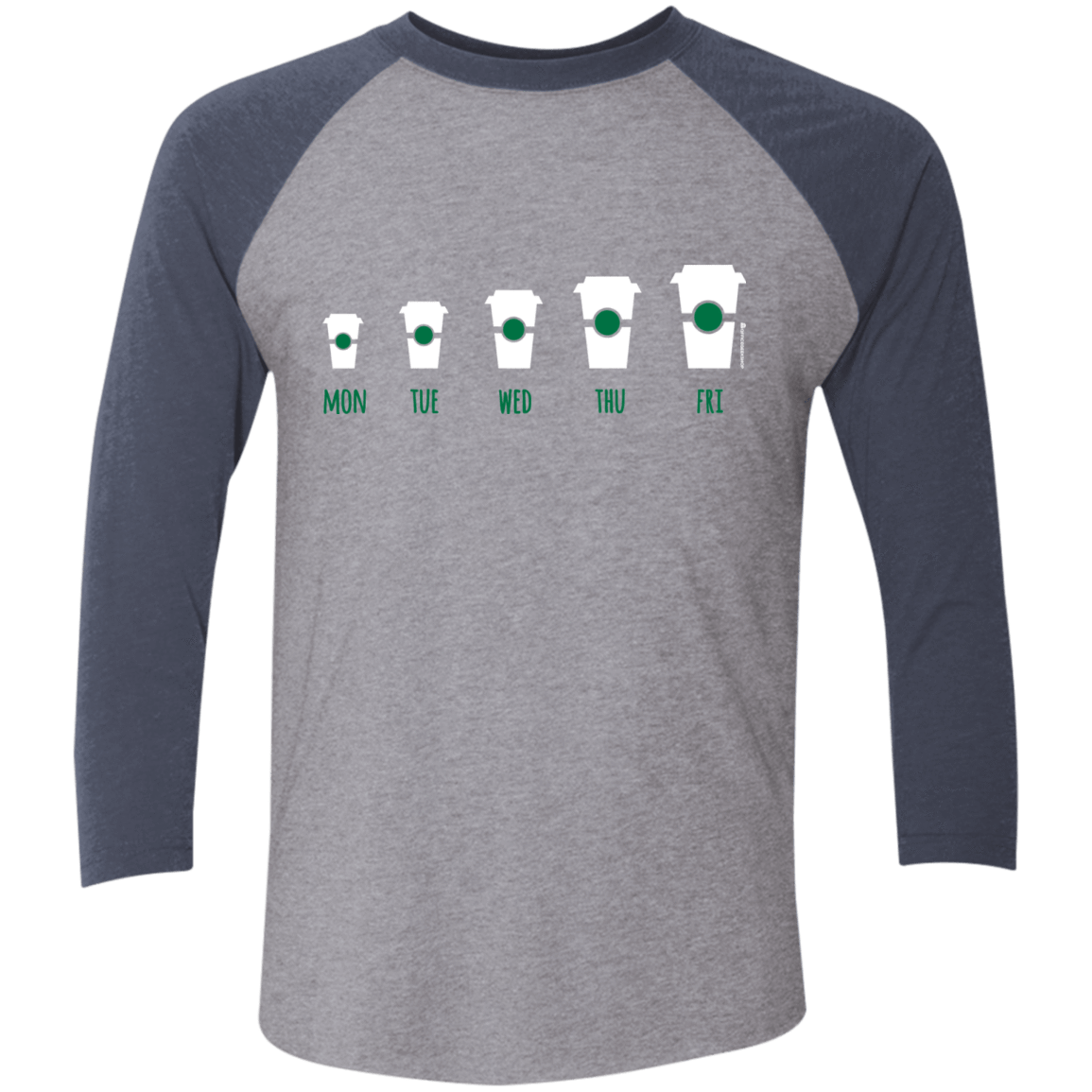 T-Shirts Premium Heather/Vintage Navy / X-Small Coffee Week Men's Triblend 3/4 Sleeve