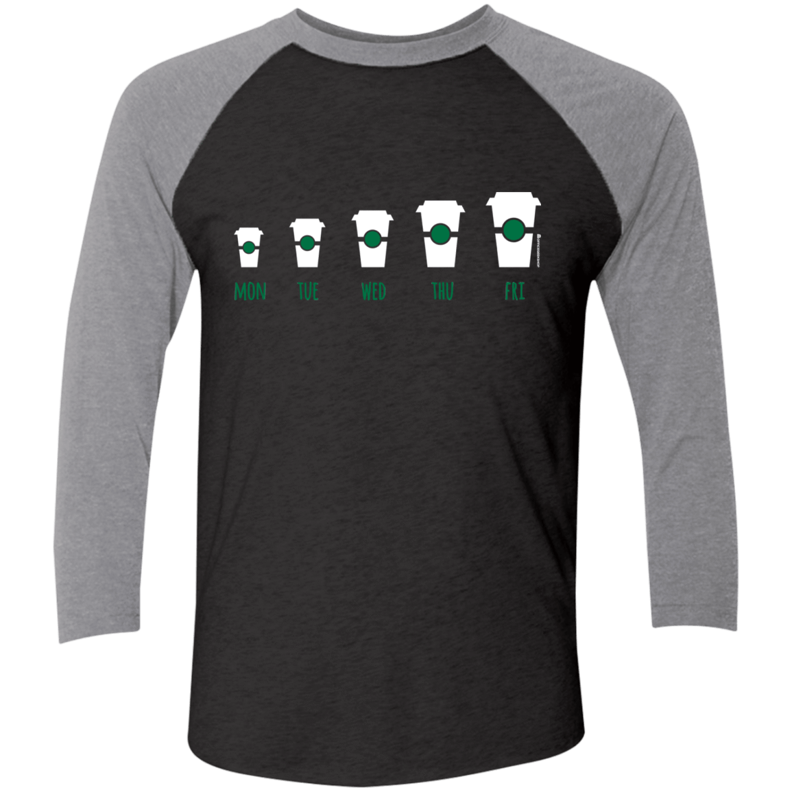 T-Shirts Vintage Black/Premium Heather / X-Small Coffee Week Men's Triblend 3/4 Sleeve