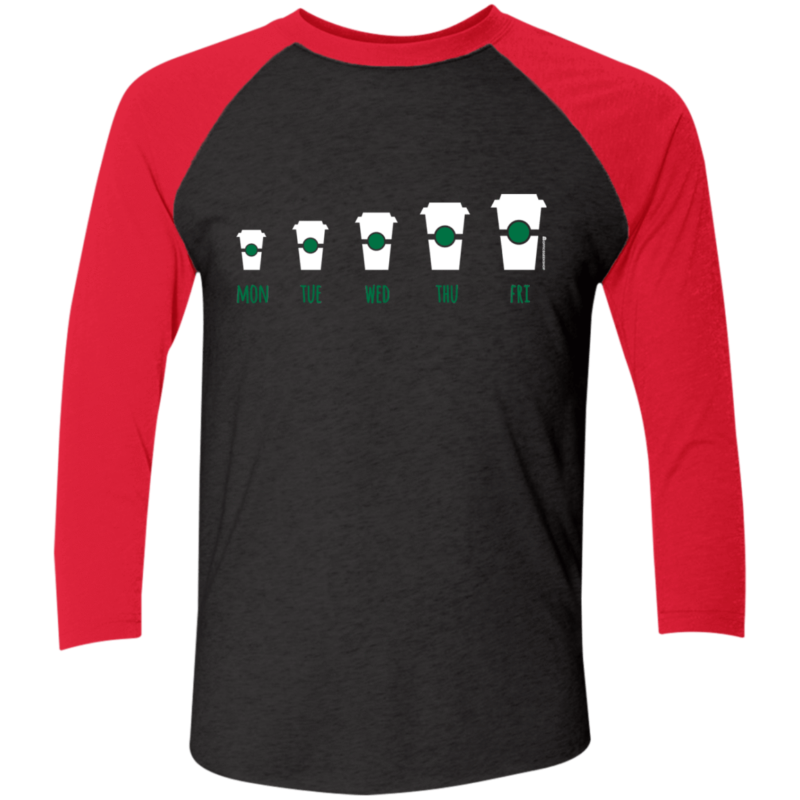 T-Shirts Vintage Black/Vintage Red / X-Small Coffee Week Men's Triblend 3/4 Sleeve