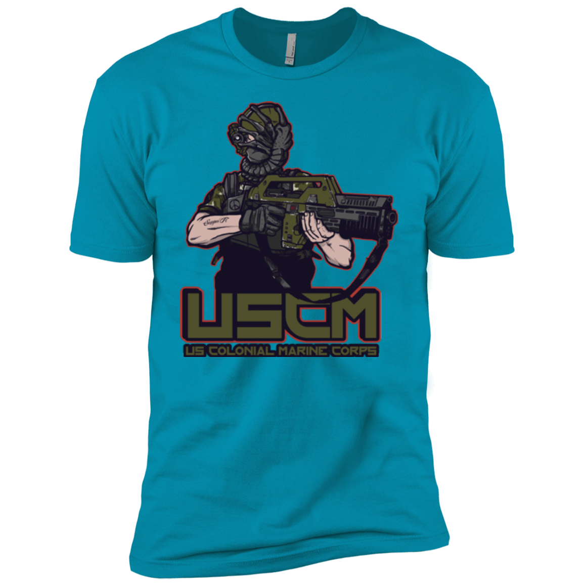 T-Shirts Turquoise / YXS Colonial Facehugger Boys Premium T-Shirt