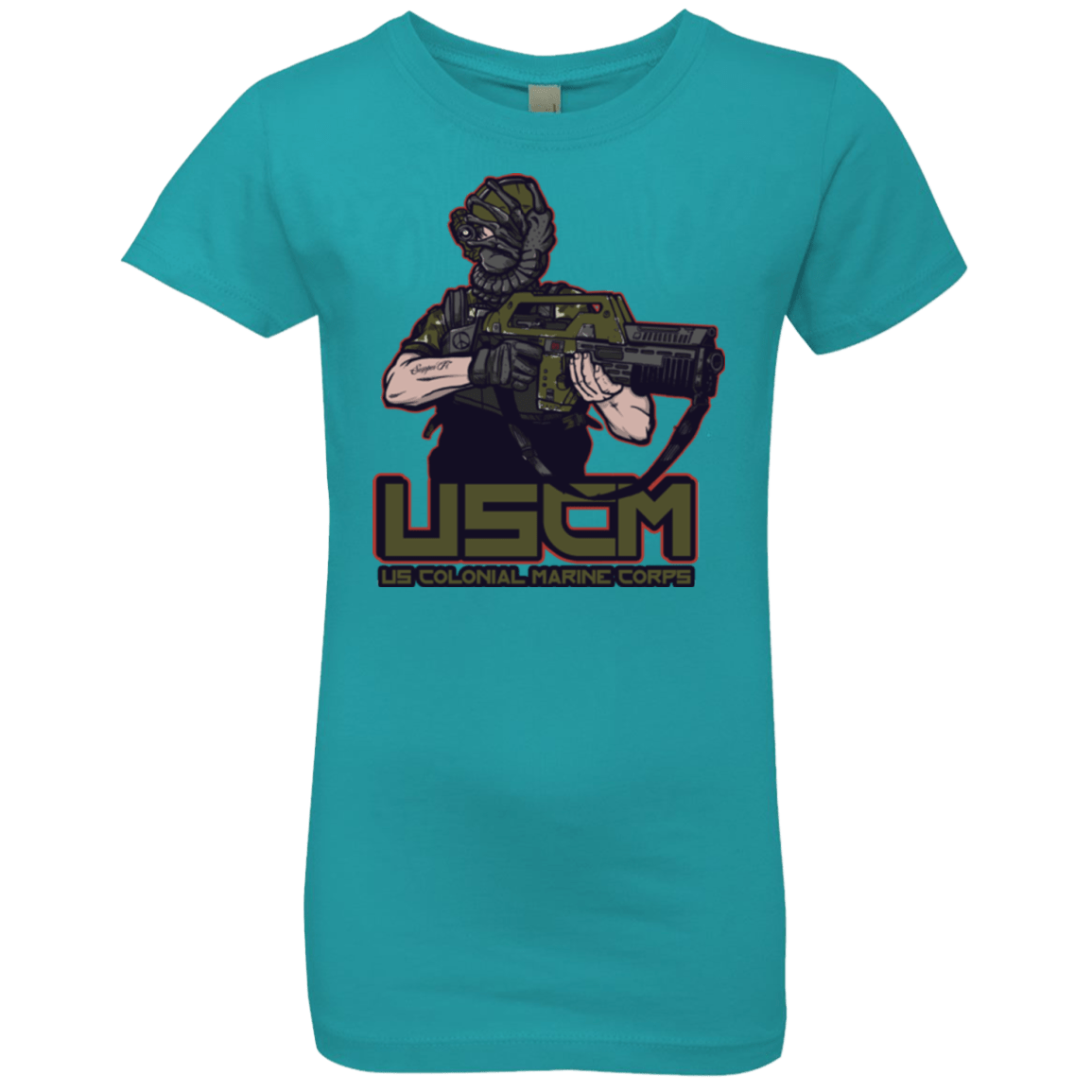 T-Shirts Tahiti Blue / YXS Colonial Facehugger Girls Premium T-Shirt