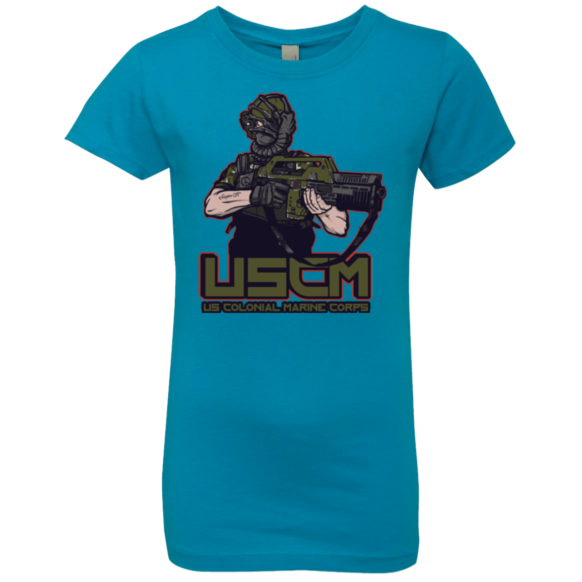 T-Shirts Turquoise / YXS Colonial Facehugger Girls Premium T-Shirt