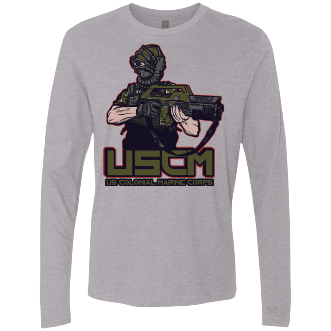 T-Shirts Heather Grey / Small Colonial Facehugger Men's Premium Long Sleeve