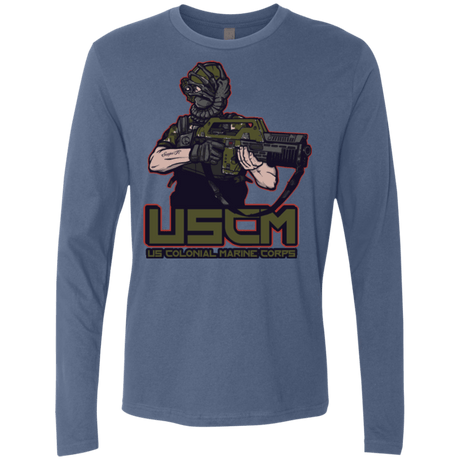 T-Shirts Indigo / Small Colonial Facehugger Men's Premium Long Sleeve