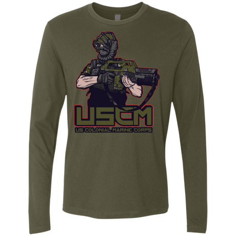 T-Shirts Military Green / Small Colonial Facehugger Men's Premium Long Sleeve