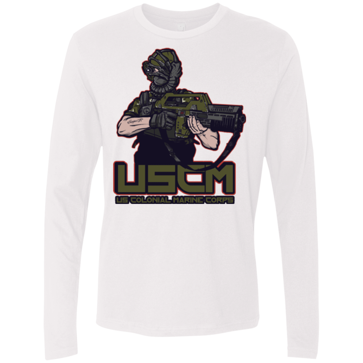 T-Shirts White / Small Colonial Facehugger Men's Premium Long Sleeve