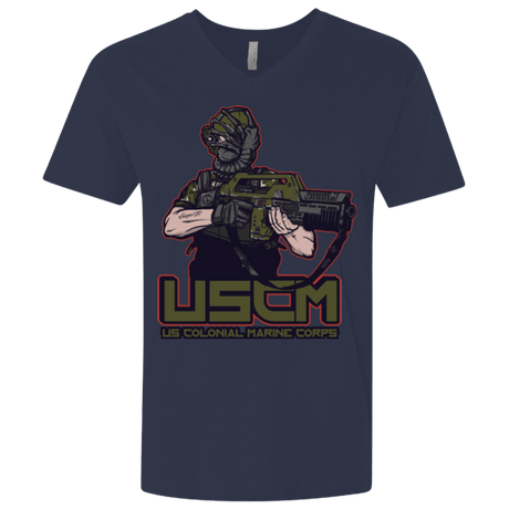 T-Shirts Midnight Navy / X-Small Colonial Facehugger Men's Premium V-Neck