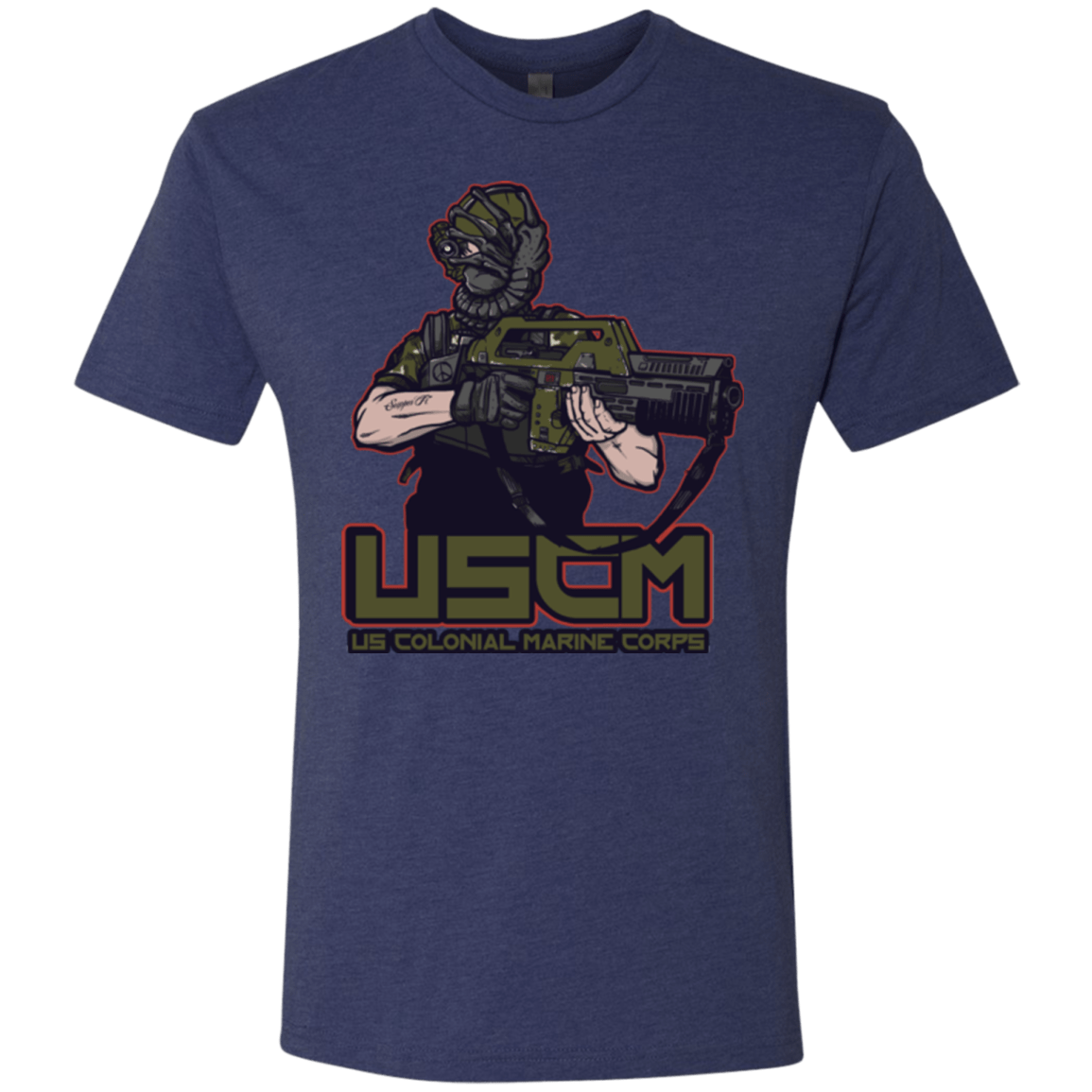 T-Shirts Vintage Navy / Small Colonial Facehugger Men's Triblend T-Shirt