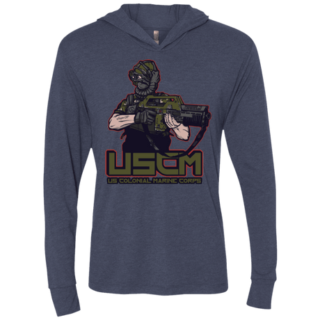 T-Shirts Vintage Navy / X-Small Colonial Facehugger Triblend Long Sleeve Hoodie Tee