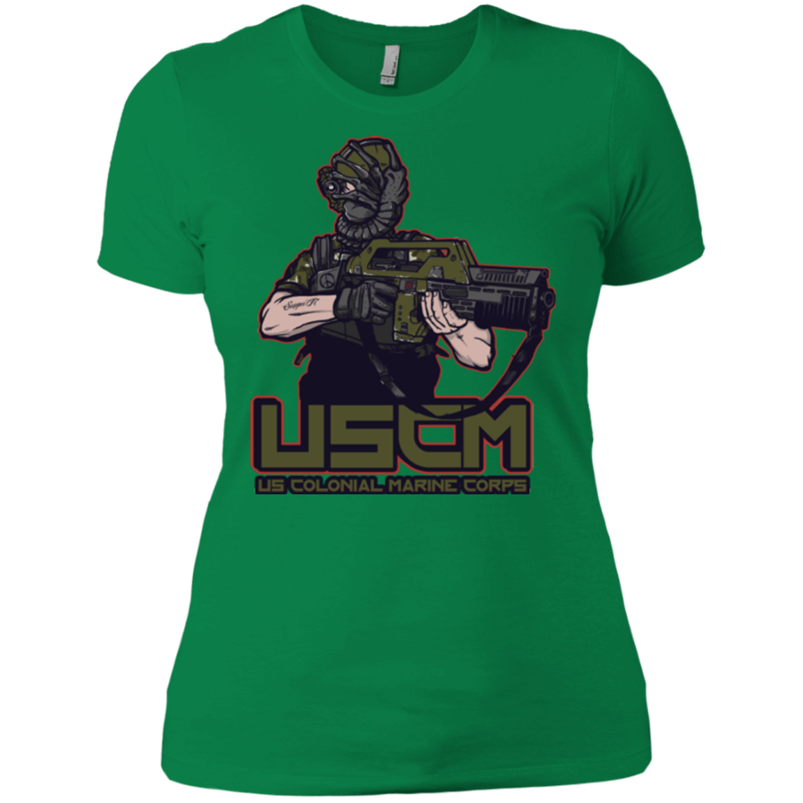 T-Shirts Kelly Green / X-Small Colonial Facehugger Women's Premium T-Shirt