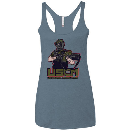 T-Shirts Indigo / X-Small Colonial Facehugger Women's Triblend Racerback Tank