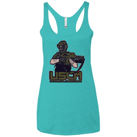 T-Shirts Tahiti Blue / X-Small Colonial Facehugger Women's Triblend Racerback Tank