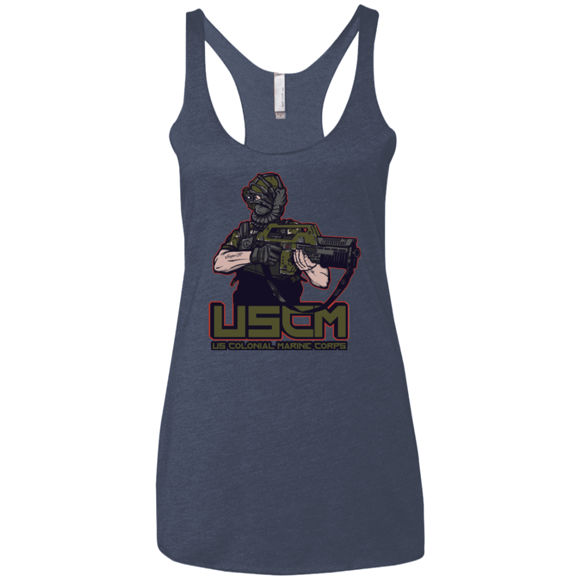 T-Shirts Vintage Navy / X-Small Colonial Facehugger Women's Triblend Racerback Tank