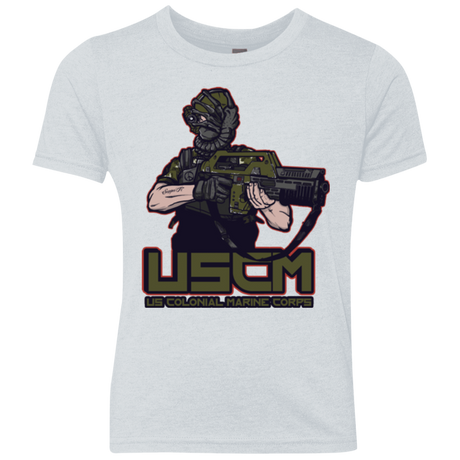 T-Shirts Heather White / YXS Colonial Facehugger Youth Triblend T-Shirt