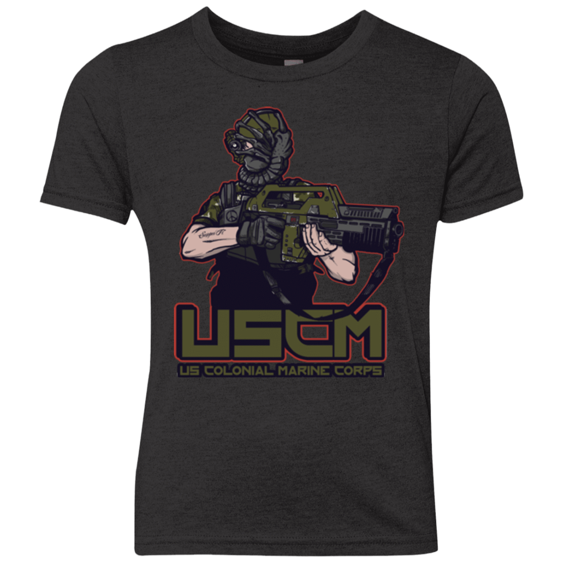 T-Shirts Vintage Black / YXS Colonial Facehugger Youth Triblend T-Shirt