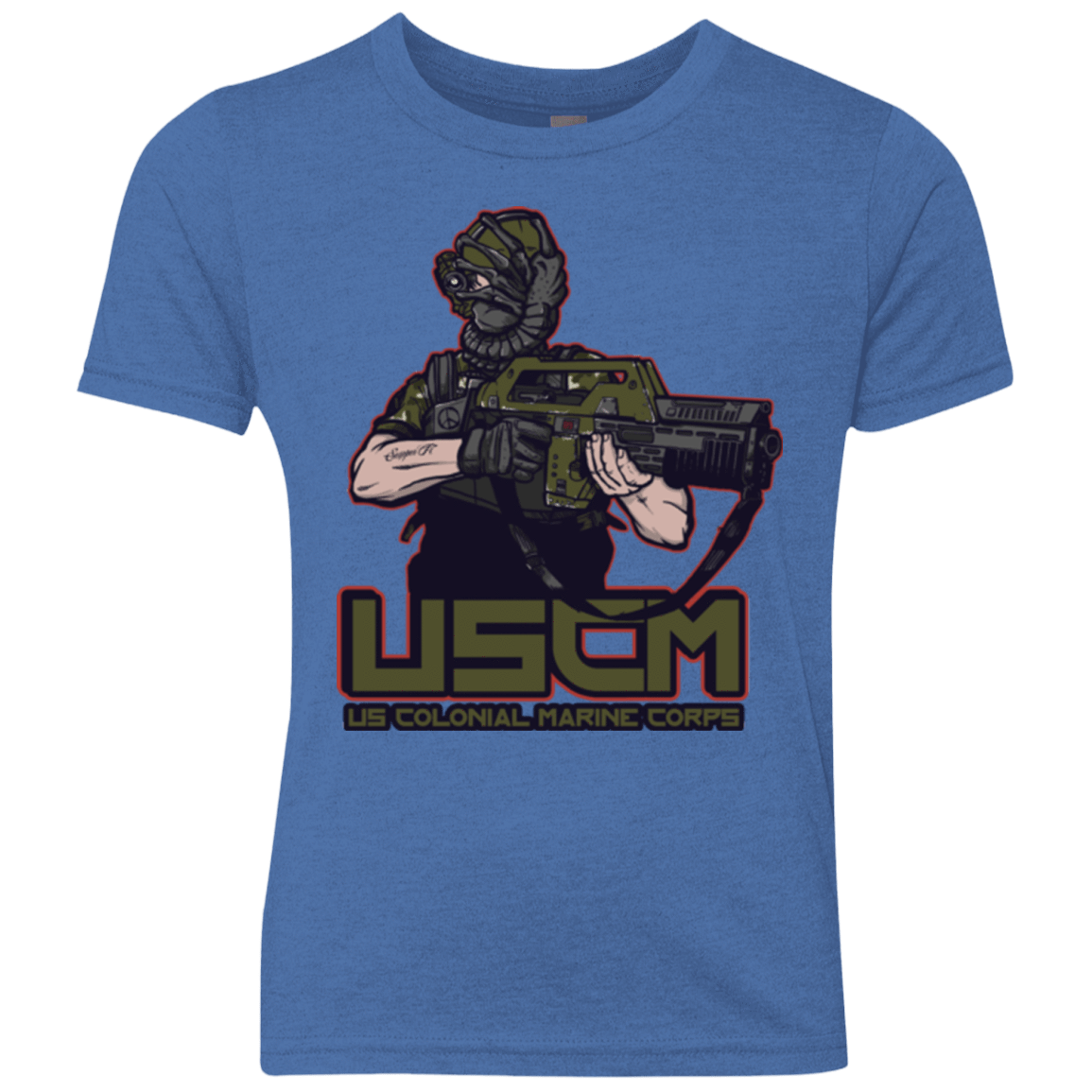 T-Shirts Vintage Royal / YXS Colonial Facehugger Youth Triblend T-Shirt