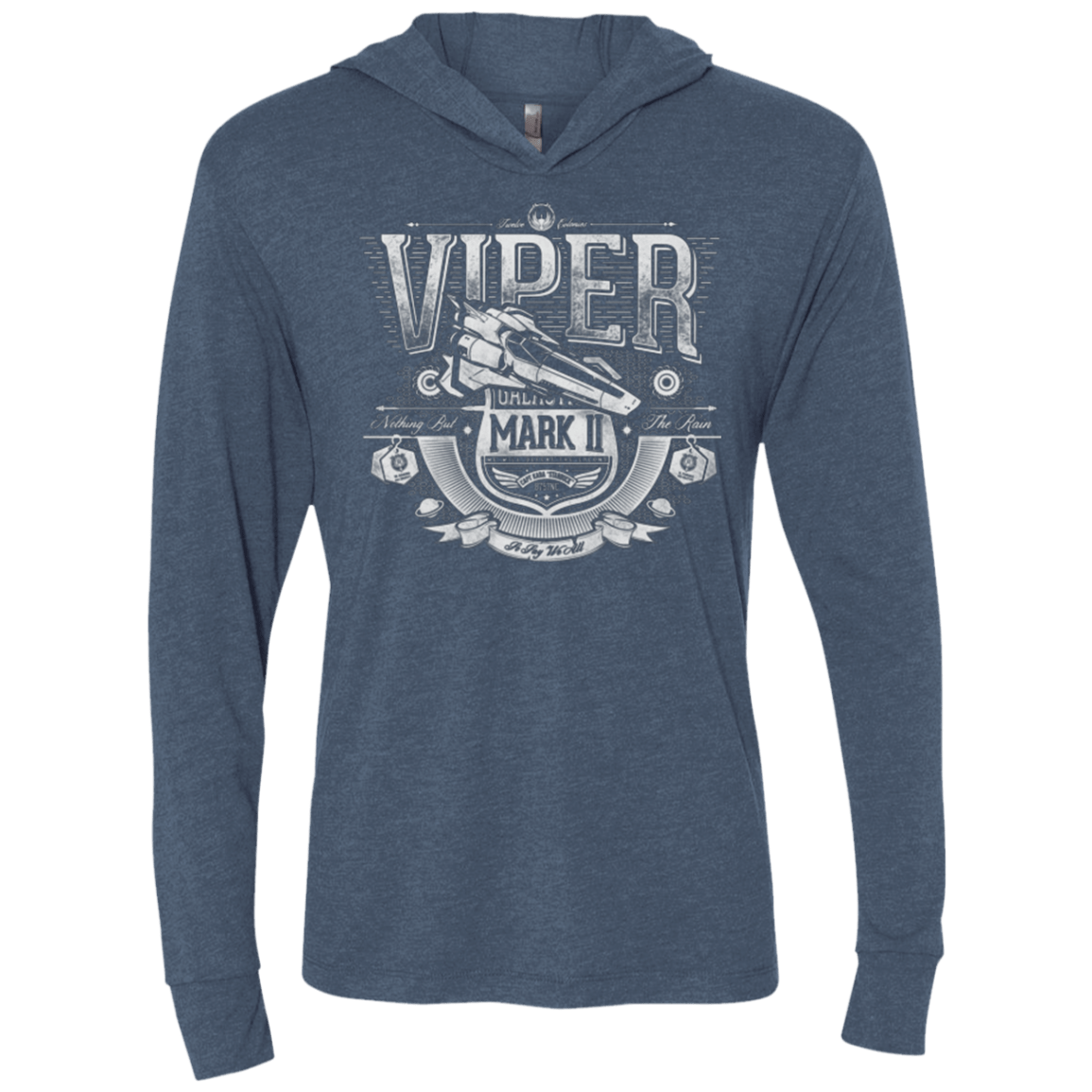 T-Shirts Indigo / X-Small Colonial Fighter Triblend Long Sleeve Hoodie Tee