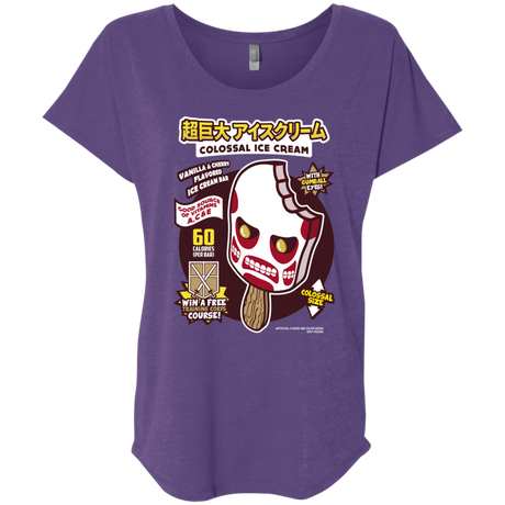 T-Shirts Purple Rush / X-Small Colossal Ice Cream Triblend Dolman Sleeve