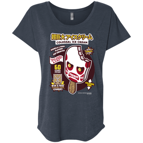 T-Shirts Vintage Navy / X-Small Colossal Ice Cream Triblend Dolman Sleeve