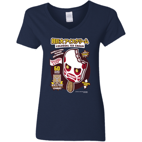 T-Shirts Navy / S Colossal Ice Cream Women's V-Neck T-Shirt