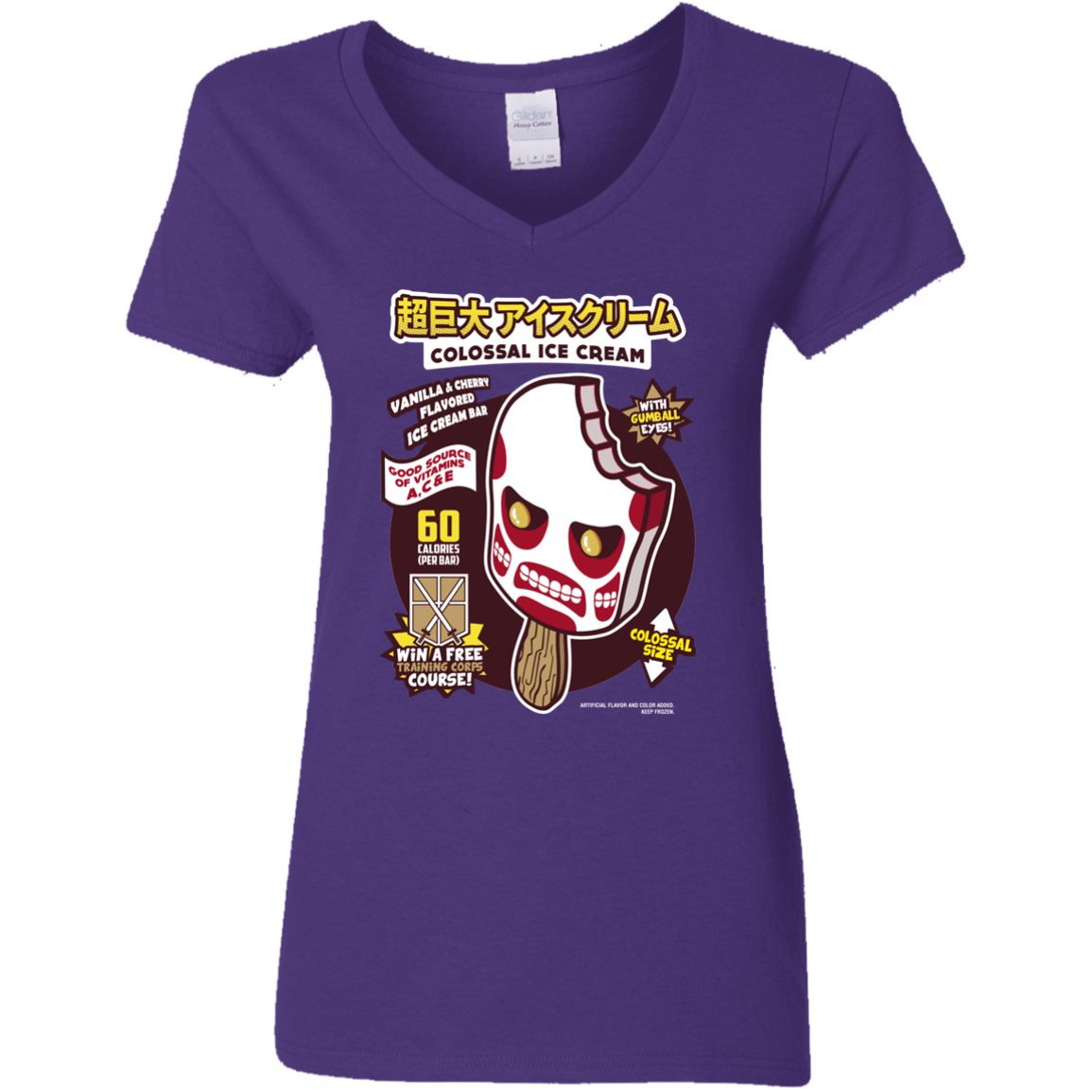 T-Shirts Purple / S Colossal Ice Cream Women's V-Neck T-Shirt