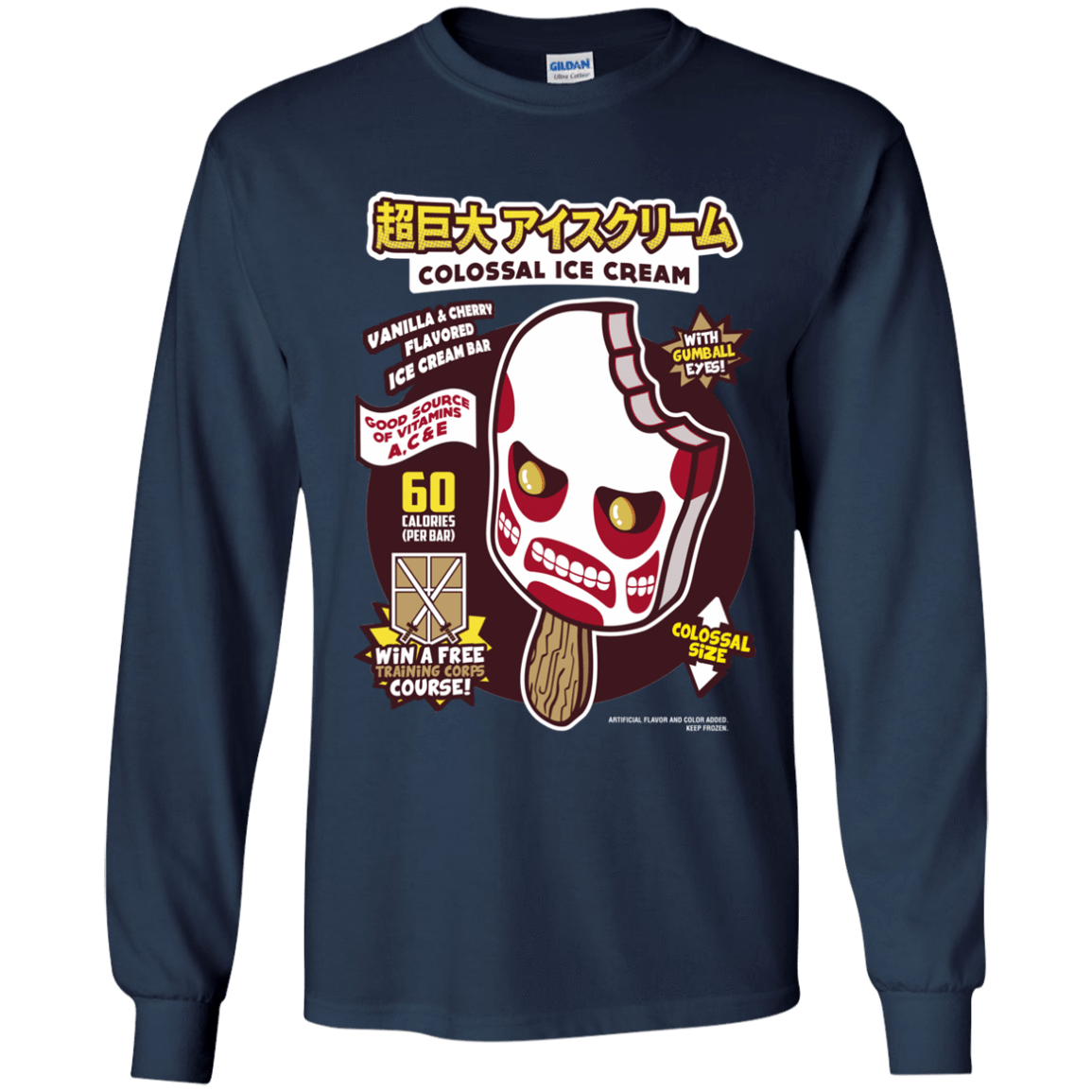 T-Shirts Navy / YS Colossal Ice Cream Youth Long Sleeve T-Shirt