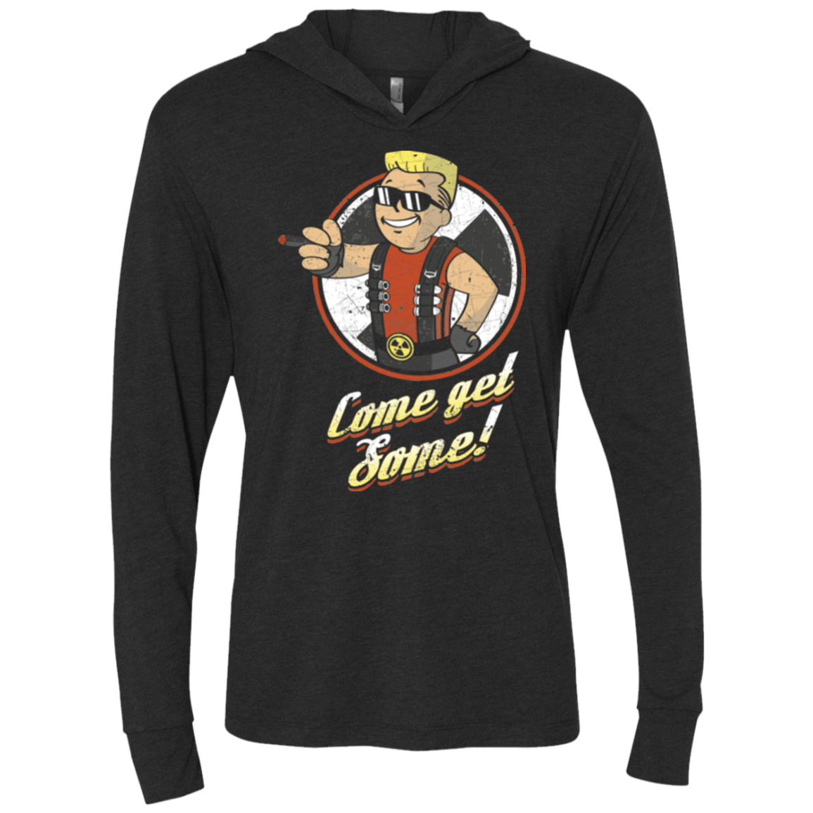 T-Shirts Vintage Black / X-Small Come Get Some Triblend Long Sleeve Hoodie Tee