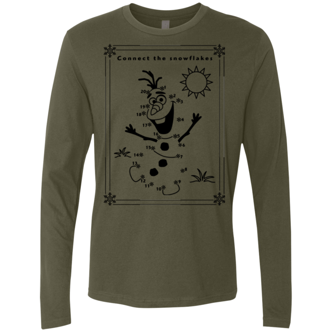 T-Shirts Military Green / Small Connect the snowflakes Men's Premium Long Sleeve