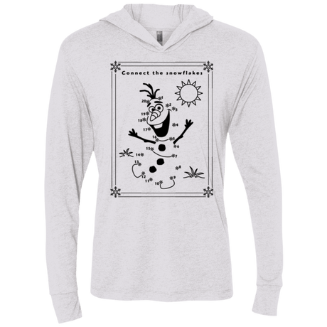 T-Shirts Heather White / X-Small Connect the snowflakes Triblend Long Sleeve Hoodie Tee