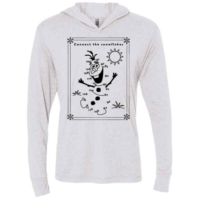 T-Shirts Heather White / X-Small Connect the snowflakes Triblend Long Sleeve Hoodie Tee