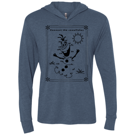 T-Shirts Indigo / X-Small Connect the snowflakes Triblend Long Sleeve Hoodie Tee