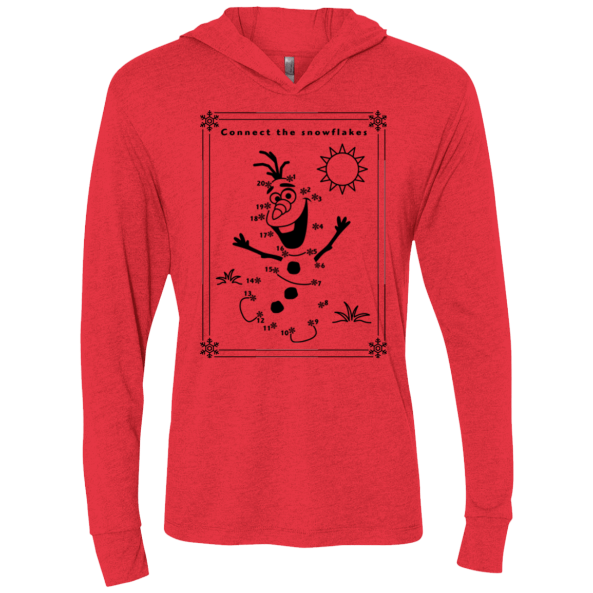 T-Shirts Vintage Red / X-Small Connect the snowflakes Triblend Long Sleeve Hoodie Tee