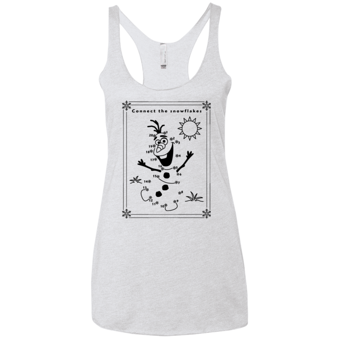 T-Shirts Heather White / X-Small Connect the snowflakes Women's Triblend Racerback Tank