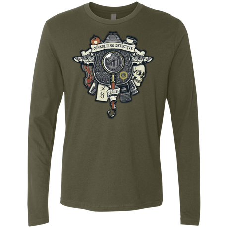 T-Shirts Military Green / Small Consulting Detective Men's Premium Long Sleeve