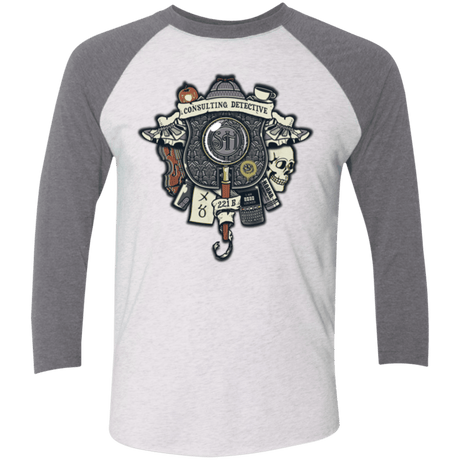 T-Shirts Heather White/Premium Heather / X-Small Consulting Detective Men's Triblend 3/4 Sleeve