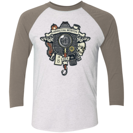 T-Shirts Heather White/Vintage Grey / X-Small Consulting Detective Men's Triblend 3/4 Sleeve