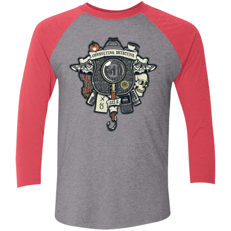 T-Shirts Premium Heather/ Vintage Red / X-Small Consulting Detective Men's Triblend 3/4 Sleeve