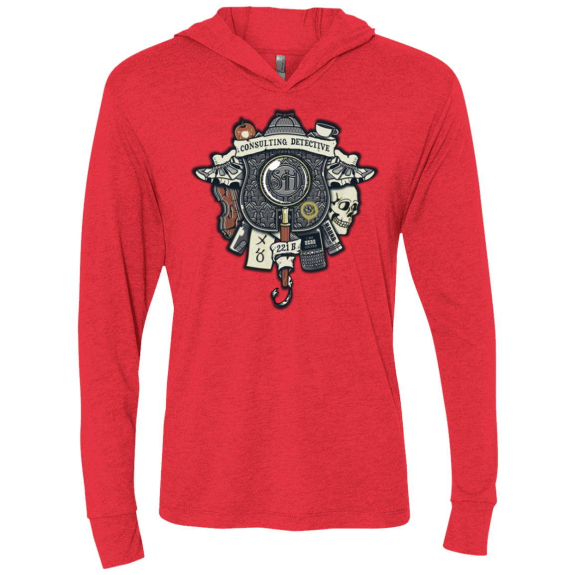 T-Shirts Vintage Red / X-Small Consulting Detective Triblend Long Sleeve Hoodie Tee