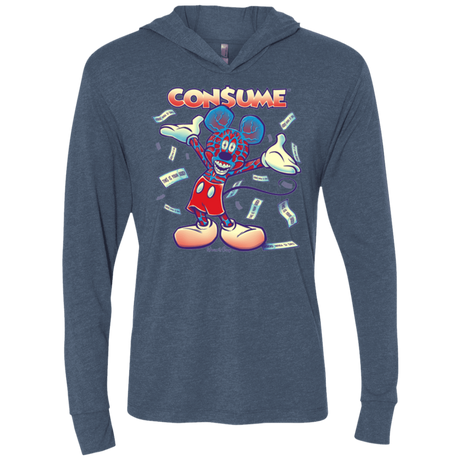 T-Shirts Indigo / X-Small CONSUME 1 Triblend Long Sleeve Hoodie Tee