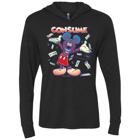 T-Shirts Vintage Black / X-Small CONSUME 1 Triblend Long Sleeve Hoodie Tee