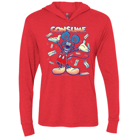 T-Shirts Vintage Red / X-Small CONSUME 1 Triblend Long Sleeve Hoodie Tee